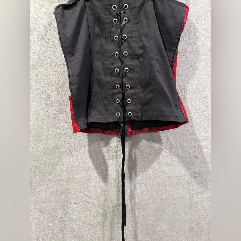 Royal Bones By Tripp Corset Size M Rose Lace Halter Bustier Punk Goth Club Y2K - Picture 7 of 11